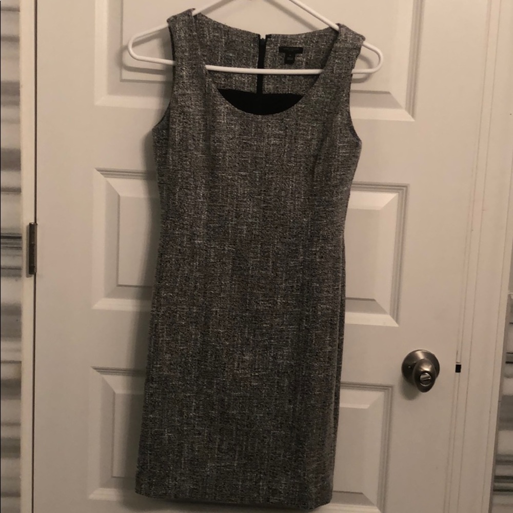 Ann Taylor grey/black or navy tweed dress